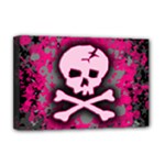 Pink Skull Star Splatter Deluxe Canvas 18  x 12  (Stretched)