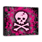 Pink Skull Star Splatter Deluxe Canvas 20  x 16  (Stretched)