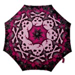 Pink Skull Star Splatter Hook Handle Umbrella (Medium)