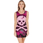 Pink Skull Star Splatter Bodycon Dress