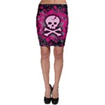 Pink Skull Star Splatter Bodycon Skirt