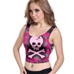 Pink Skull Star Splatter Crop Top