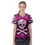 Pink Skull Star Splatter Women s Sport Mesh Tee