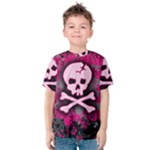 Pink Skull Star Splatter Kids  Cotton Tee