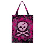 Pink Skull Star Splatter Classic Tote Bag