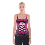 Pink Skull Star Splatter Spaghetti Strap Top