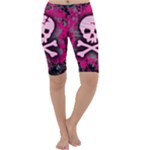 Pink Skull Star Splatter Cropped Leggings 