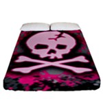 Pink Skull Star Splatter Fitted Sheet (King Size)