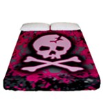 Pink Skull Star Splatter Fitted Sheet (California King Size)