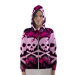 Pink Skull Star Splatter Women s Hooded Windbreaker