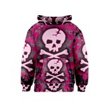 Pink Skull Star Splatter Kids  Pullover Hoodie