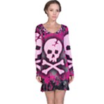 Pink Skull Star Splatter Long Sleeve Nightdress