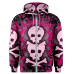 Pink Skull Star Splatter Men s Zipper Hoodie