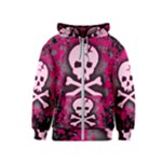 Pink Skull Star Splatter Kids  Zipper Hoodie