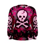 Pink Skull Star Splatter Women s Sweatshirt