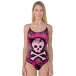 Pink Skull Star Splatter Camisole Leotard 