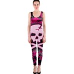 Pink Skull Star Splatter One Piece Catsuit