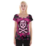 Pink Skull Star Splatter Cap Sleeve Top