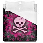 Pink Skull Star Splatter Duvet Cover (Queen Size)