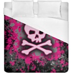 Pink Skull Star Splatter Duvet Cover (King Size)