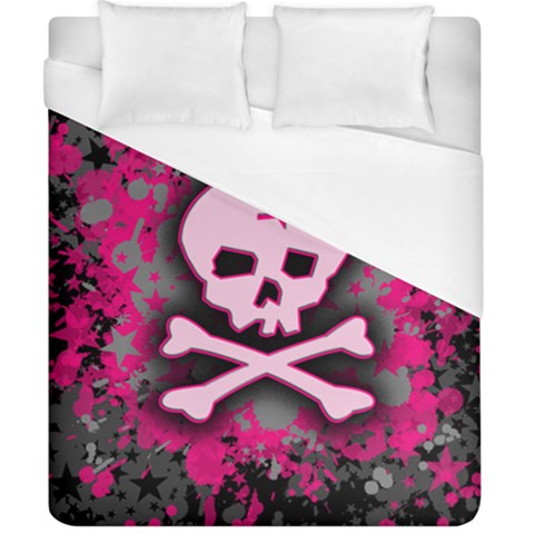Pink Skull Star Splatter Duvet Cover (California King Size) from ArtsNow.com
