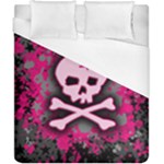 Pink Skull Star Splatter Duvet Cover (California King Size)