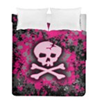 Pink Skull Star Splatter Duvet Cover Double Side (Full/ Double Size)