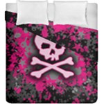 Pink Skull Star Splatter Duvet Cover Double Side (King Size)