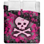 Pink Skull Star Splatter Duvet Cover Double Side (California King Size)