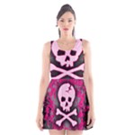 Pink Skull Star Splatter Scoop Neck Skater Dress