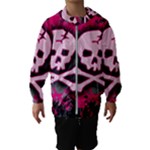 Pink Skull Star Splatter Kids  Hooded Windbreaker