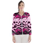 Pink Skull Star Splatter Women s Windbreaker