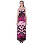 Pink Skull Star Splatter Empire Waist Maxi Dress