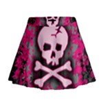 Pink Skull Star Splatter Mini Flare Skirt