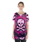 Pink Skull Star Splatter Skirt Hem Sports Top