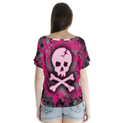 V-Neck Flutter Sleeve Top 
