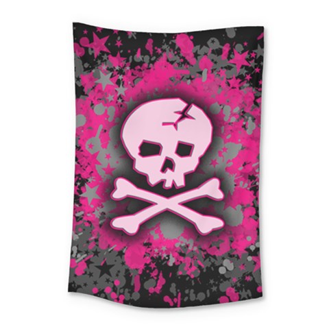 Pink Skull Star Splatter Small Tapestry from ArtsNow.com