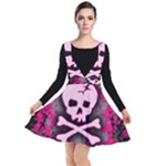 Pink Skull Star Splatter Plunge Pinafore Dress