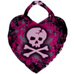 Pink Skull Star Splatter Giant Heart Shaped Tote