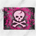 Pink Skull Star Splatter Canvas Cosmetic Bag (XXL)