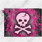 Pink Skull Star Splatter Canvas Cosmetic Bag (XXXL)