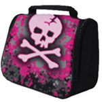 Pink Skull Star Splatter Full Print Travel Pouch (Big)