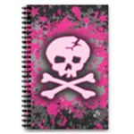 Pink Skull Star Splatter 5.5  x 8.5  Notebook