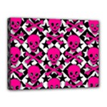 Pink Skulls & Stars Canvas 16  x 12  (Stretched)