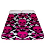 Pink Skulls & Stars Fitted Sheet (Queen Size)