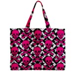 Pink Skulls & Stars Zipper Mini Tote Bag