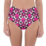 Pink Skulls & Stars Reversible High-Waist Bikini Bottoms