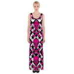 Pink Skulls & Stars Thigh Split Maxi Dress