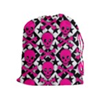 Pink Skulls & Stars Drawstring Pouch (XL)