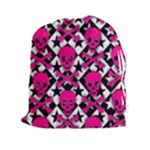 Pink Skulls & Stars Drawstring Pouch (XXL)